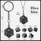 Syhood Mini Dice Set 7 Pcs Tiny Small Metal Dice Set Hollow D20 Necklace Dice Case Keychain Role Playing Table Games Portable Te