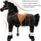 Pipleo Ride on Horse for Kids  (41.33'' Height) Horse Ride on Toy  Riding Horse Rider Mechanical Walking Action Plush Animal for 7 Years Old to mature-themed  No Battery or Electricity  Max Load 187 LBS - BK