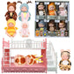 Xadothat 6 Pcs Mini Baby Dolls Set 4 Inch Small Baby Dolls with Animal Clothes and Slide Swing Toys (Dolls C)