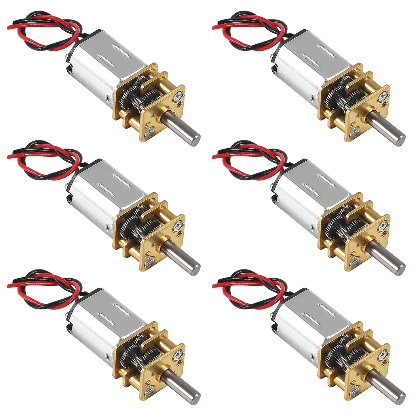 Coliao 6Pcs Mini Micro N20 Gear Motor Dc 3V-6V Slow Speed Full Metal Gearbox Micro Motor Dc Motors For Diy Robot Car Rc Toys