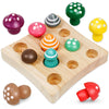Toddler Wooden Toys For Ages 3+ - Montessori Wooden Learning Toys Fun Preschool Toys Color Sorting Mushroom Stacking Puzzle Matching Games Ideal Easter Basket Stuffers Gift For Kids Boys Girls
