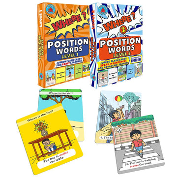 Brainy Bug Resources Flashcards With App-Enabled Audio Fetaure | Position Words Levels 1 And 2 | Audio In Hindi, English, Tamil,