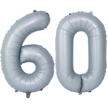 40 In Matte Gray Number Balloons Helium Foil Mylar Balloon Birthday Party Banquet Decoration 60