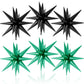 6PCS Star Balloons, 22Inch Large Black Green Star Balloon Explosion Foil Balloons Cone Spike Balloon for Birthday Graduation Wed