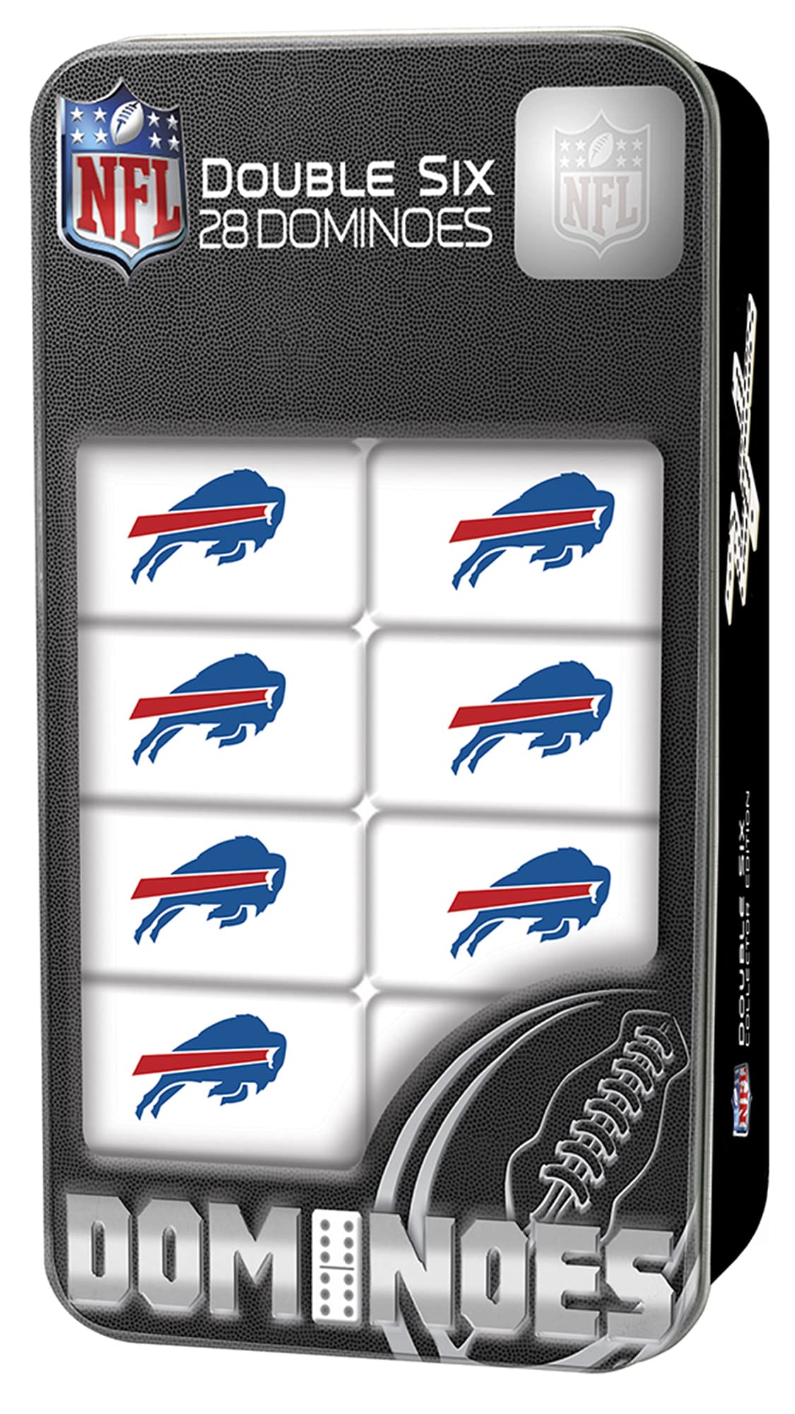 MasterPieces NFL Buffalo Bills Double Six Dominoes Game, One Size, Team Color, Model 41814, Ages 3+