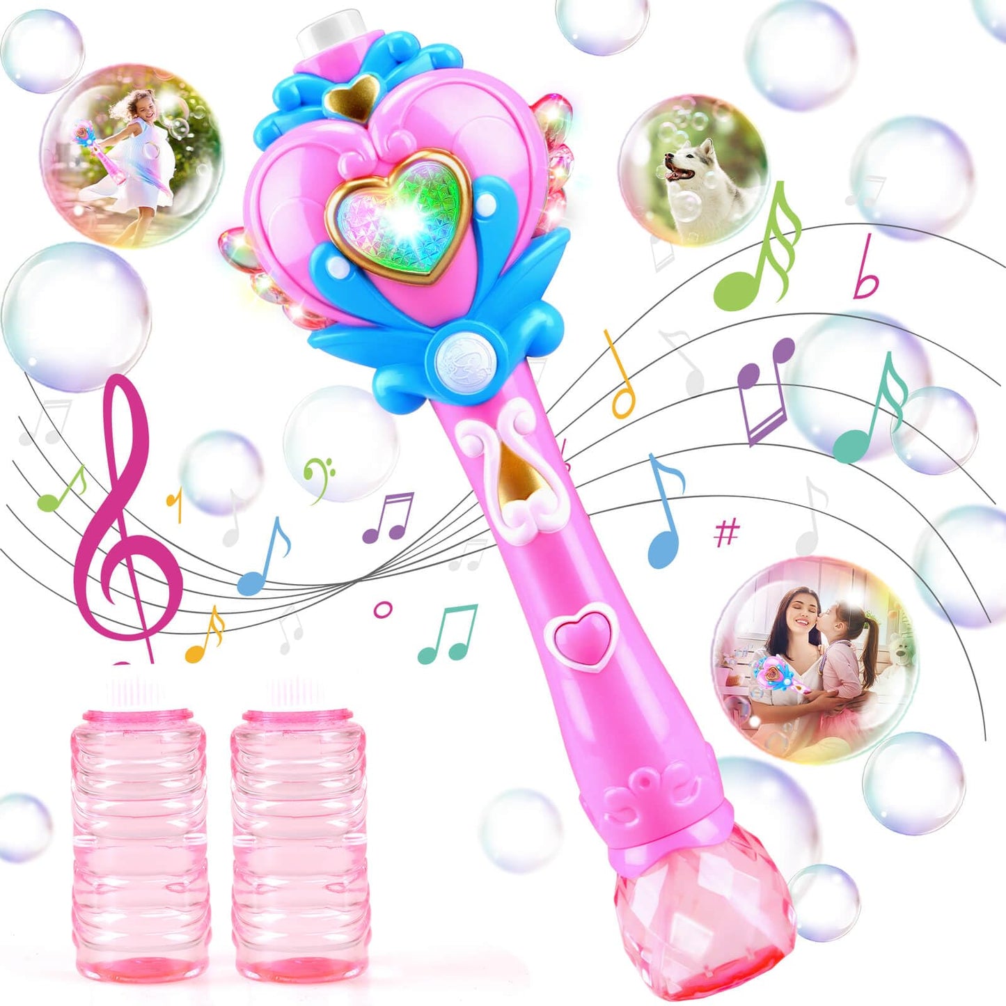 Beria Toys For Girls: Princess Toy Bubble Wand, Birthday Gifts For 3 4 5 6 7 8 Years Old Girl, Bubbles Machine Fairy Wands For K