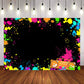 Avezano 8X6Ft Let'S Glow Splatter Photo Background Glow Neon Party Backdrop Blacklight Disco Retro Dance Party Decoration Suppli