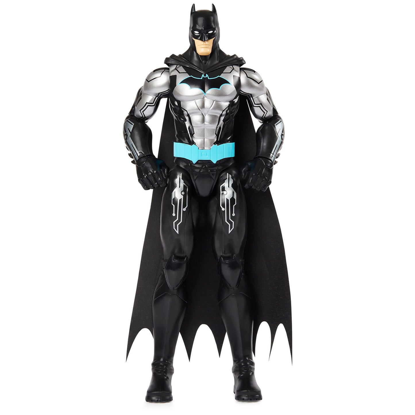 Batman 12-Inch Bat-Tech Action Figure (Black/Blue Suit), Kids Toys For Boys Aged 3 And Up