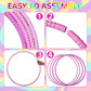 Syhood 12 Pcs Toy Color Hoop Plastic Detachable Adjustable Hoop Light Weight Exercise Fitness Equipment Toy Waist Ring for mature-themed Party  3 Sizes (Gradient Pink)