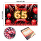Happy 65Th Birthday Banner Backdrop Red And Black 65 Years Old Background Bday Decorations For Women Men Photography Party Supplies Glitter