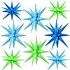 TONIFUL 8 Pcs Blue Green Foil Balloons Large Star Balloons Explosion Star Mylar Balloons for Party Backdrop Christmas New Year B