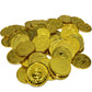 100Pcs Plastic Play Coins Gold Pirate Treasure Hunt Coins Toys For Kids Party Theme Props Decoration,Party Favor,Lucky Draw Game