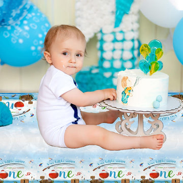 Ofishally One Birthday Decorations, 3Pcs Gone Fishing 1St Birthday Party Supplies Tablecloth, Little Fisherman Gone Fishing Rect