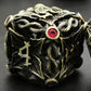 Mjdiceok Hollow Magic Vine Leaf Metal Dice Set Dnd Dice Set 7 Role Playing Dice D&D Dungeons And Dragons Dice (Ancient Bronze +