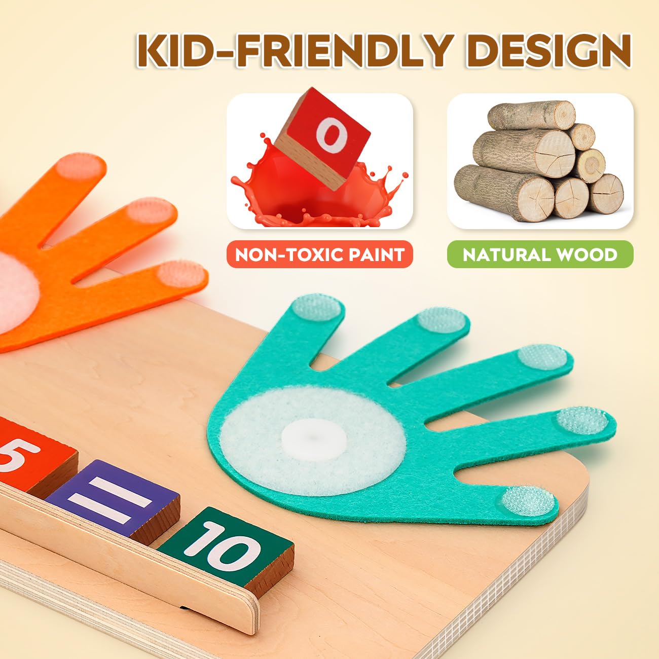 Motree Preschool Learning Toys For Toddlers 2-4, Educational Math Manipulatives Number Counting Blocks For Kids, Montessori Toys