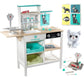 Vet Center Pretend Pet Hospital Playset - Wooden Animal Interactive Medical Checkup Set With Toy Cat, X-Ray Cards, Stethoscope &