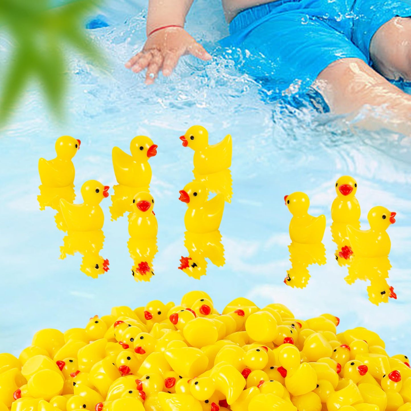 ONLYFU 1000Pcs Mini Resin Ducks Bulk Tiny Duck Figurine for Fairy Garden Landscape Aquarium Potted Plant Decoration Prank Game D