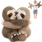 MorisMos Sloth Stuffed Animals Duo  Freezable & Microwavable Stuffed Animals for Warmth  Long-Arms Hugging Plush Sloth Toys for Kid Wife Twins Birthday Gift Christmas Decor