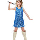 Sinkawa Jackets Girls Sequin Dress Sparkly Sleeveless Costume Prom Concert Party Outfit With Glitter Microphone Prop-Small Blue