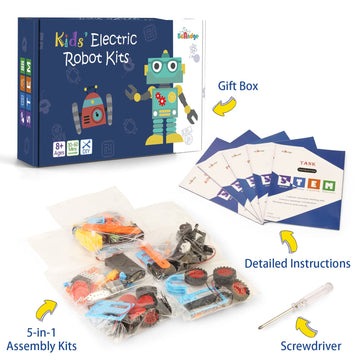 Stem Science Kits For Kids 5-7 8-12, Robotics Robot Building Car Kit Stem Toys For Boys Robots Craft 5-8 6-8, Science Activities Experiment Engineering Project Electronics 5 6 7 8 Year Old Boy Gifts