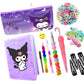 Krisus 10Pcs Kuromi Stationery Kit For Girls Purple Kuromi School Stationeries Combo For Girls DiaryPencil Pouch, Pencils, Pens
