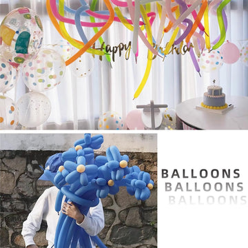260 Balloons Multicolor, Thickened 100 Pack Long Balloons Twisting Skinny Magic Balloons For Balloon Arch Animals Clown Kids Bir