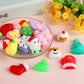 KINGYAO Squishy Fidget Toys, Mini Mochi Squishies 24 Pcs Party Christmas Mochi Favors for Kids Kawaii Snow Man Squishy Stress Re