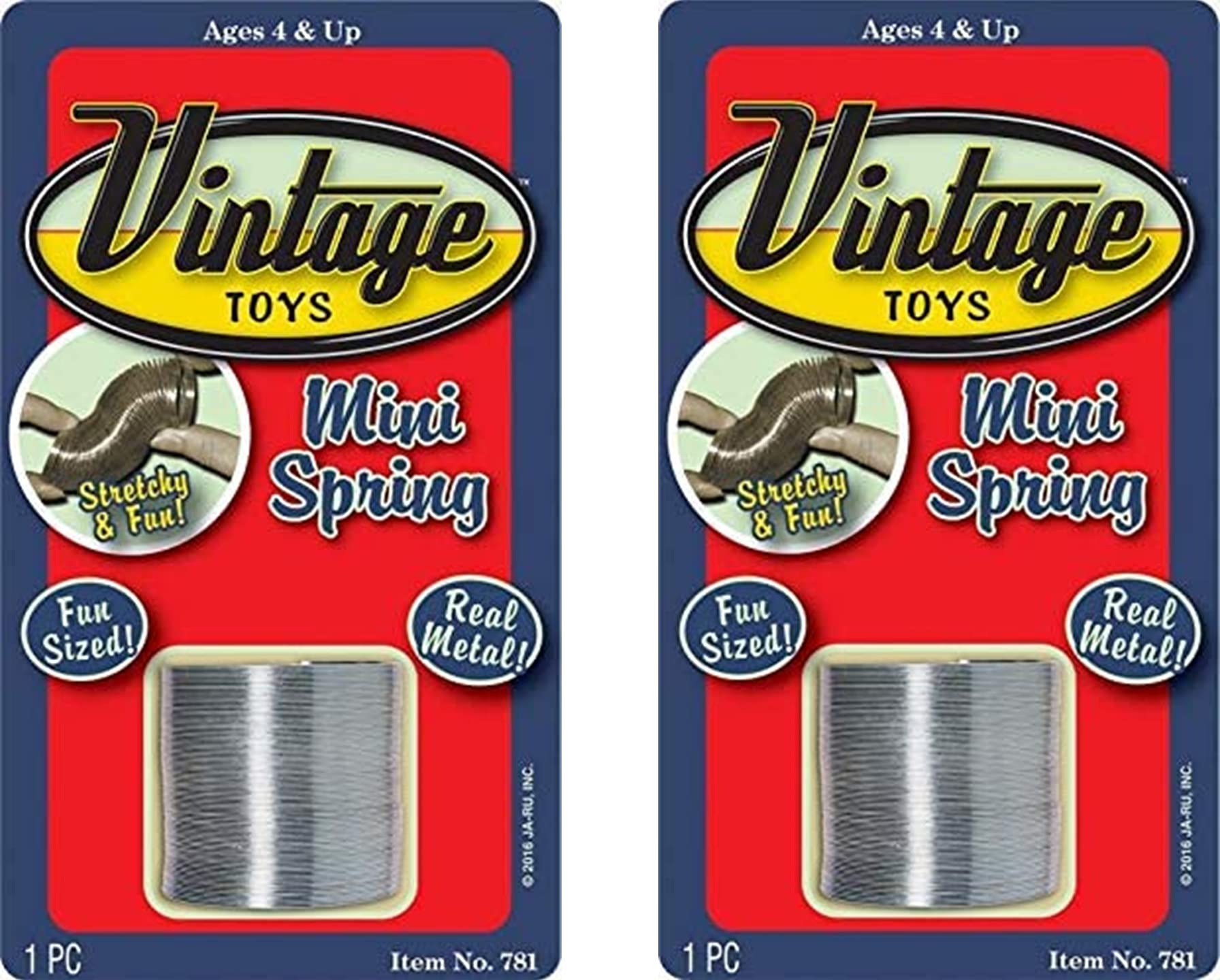 Ja-Ru Mini Metal Spring Toy (2 Coil Spring) Small Spring Fidget Toy. 1.5'' Original Stress Relief Classic Retro Vintage Toys. Pa