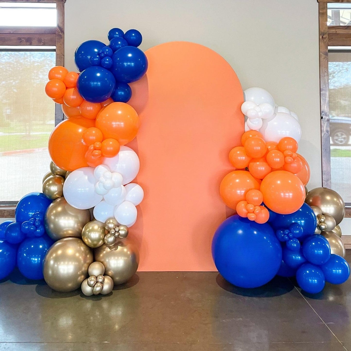 Blue And Orange Balloons, 35Pcs Blue White Orange Balloons, Blue And Orange Confetti Balloons Orange And Blue Latex Balloons For