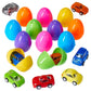 Prextex Stuffed Easter Eggs Toy With Mini Pull-Back Toy Car Inside | Plastic Easter Gifts/Presents For Girls, Boys, Kids, Toddlers | Easter Toys Basket Stuffers/Fillers