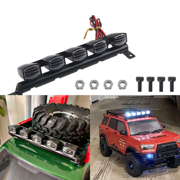 Vgoohobby RC LED Light Bar Roof LED Lamp Body Shell Roof Light Compatible with Traxxas TRX-4 SCX10 90046 D90 SCX10 II CC01 Redca