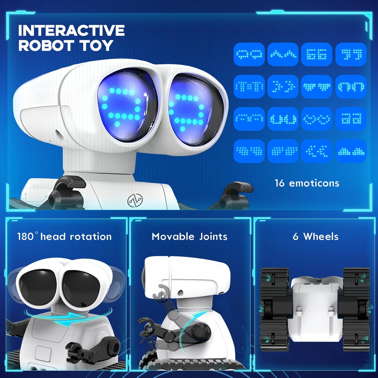 TOY Life Rechargeable Remote Control Robot Toys with Auto-Demonstration, Music & LED Eyes. Walkie Talkie Robot Toys for Kids 7 8