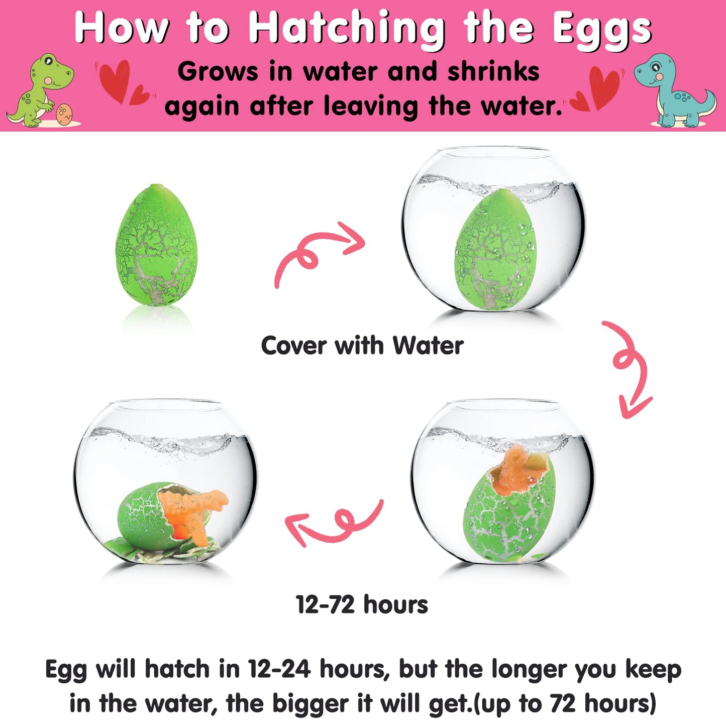 ANPHILE Valentines Dinosaur Pary Favors, 30 Pack Valentines Cards with Dinosaur Eggs Hatching Bulk, Valentines Day Gifts for Kid