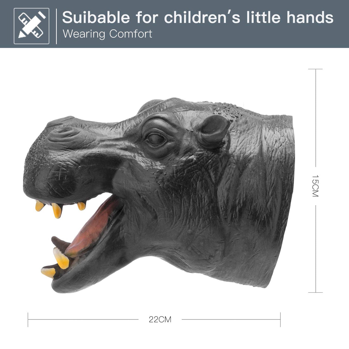 Yolococa Hippopotamus Hand Puppet Realistic Latex Soft Animal Toy Storytelling Role Play Party Supplies For Kids