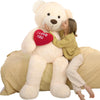 Tezituor Giant Teddy Bear Stuffed Animals 5 Feet - “I Love You”Red Heart Human Size Teddy Bear For Girlfriend,Boyfriend,Wife,Lover-Birthday, Anniversary, Valentines, Or Long Distance