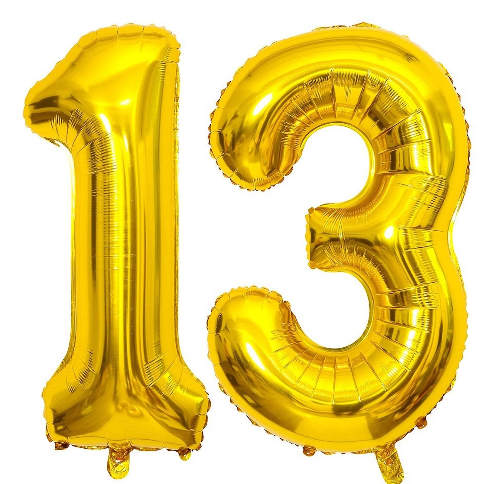 40 Inch Gold 13 Number Balloons Giant Jumbo Huge 13 Or 31 Foil Mylar Helium Number Digital Balloons Gold Birthday Mylar Digital