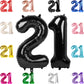 21 Balloon Number, Black Number 21St Birthday Balloons 40 Inch, 21 Or 12 Years Old Black Birthday Decorations For Men Women Him