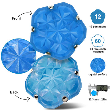 Dyrdm Magnetic Fidget Sphere 12 Pcs Magnetic Pentagons Magnet Sphere Fidget Toys Magnetic Building Blocks Stress Relief Desk Toys For Adults Blue
