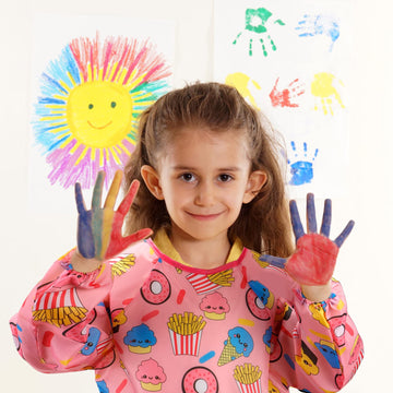 Cubaco 2Pcs Artist Smocks Kids Apron For Painting, Children Smocks With Dessert Pattern, Art Smocks For Kids 3-5 Years Paint Smo