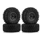 1.0 Beadlock Wheels and Tires 4pcs Aluminum Rim with 7mm Sleeve for RC Crawler Axial SCX24 Gladiator Bronco C10 Deadbolt AX24 TR