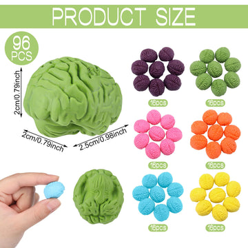 Gilprop 96 Pcs Brain Shaped Erasers Bulk 1 Inch Mini Brain Rubber Pencil Erasers Fun Classroom Supplies Birthday Halloween Party