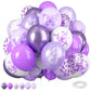 Butterfly Balloons, 12 Inches Butterfly Print Purple And White Latex Balloons Butterfly Patterns For Girls Women Weeding Baby Sh