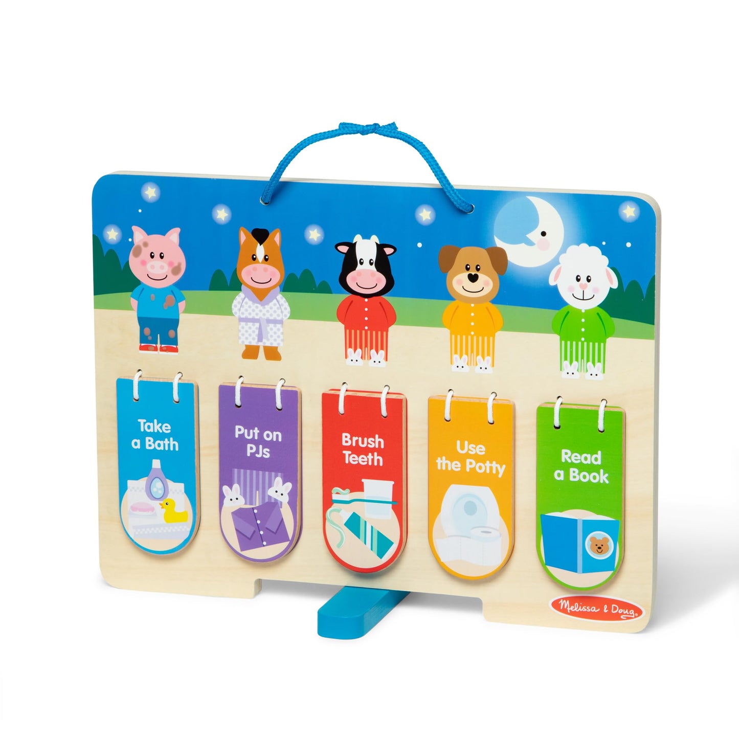Melissa & Doug Wooden Daily Routines Chart for Kids 3+ - Multi-color, FSC Certified, Model 50893, 12" x 9" x 1.2"