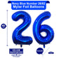 LHOAVWE 40 Inch Navy Blue 26 Number Balloons - Jumbo Mylar Foil for Birthday Party Decorations