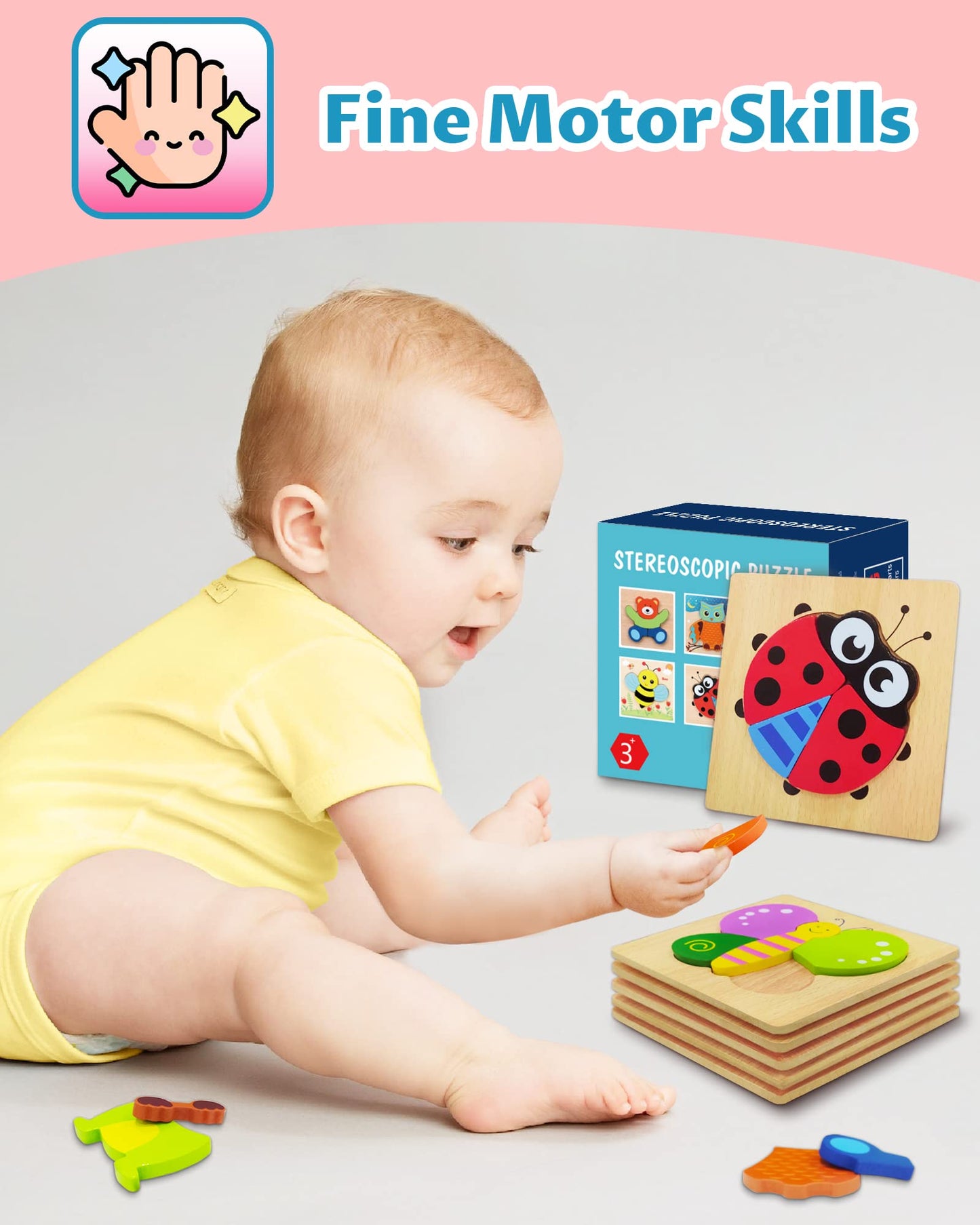 Bekayshad Wooden Puzzles Toddler Toys Gifts For 1 2 3 Year Old Boys Girls, Animal Jigsaw Puzzles Montessori Toys, Learning Educational Christmas Birthday Gifts For Girls Boys Ages 1-3