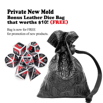 Haxtec DND Metal Dice Set D&D Red and Black Metal DND Dice for Dungeons and Dragons RPG Games-Vampire(Silver Black Red)