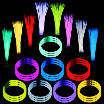 Cozywhimsy Glow Sticks Bulk Glowsticks Glow Stick Bracelets Glow Necklaces Glow In The Dark, July 4Th, Christmas, Halloween Part