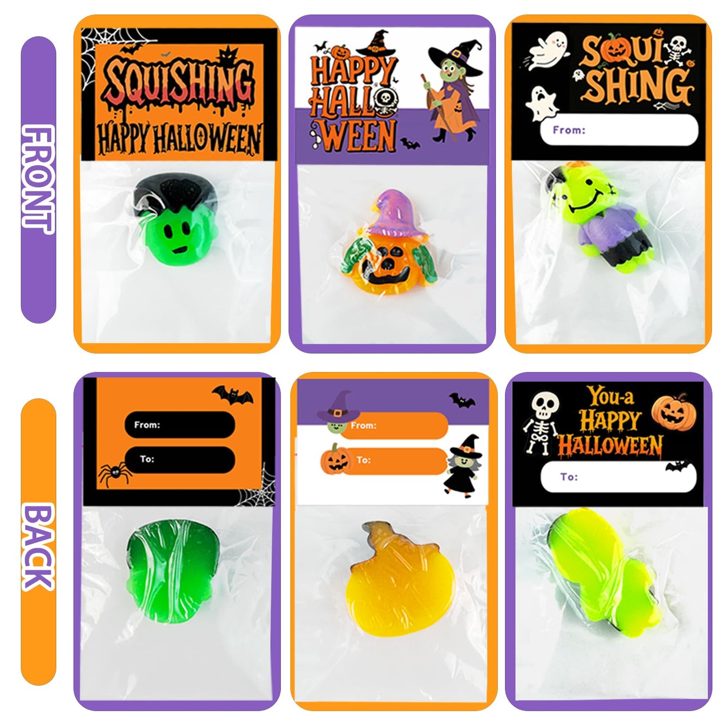 24Pack Halloween Mochi Squishy Toys Halloween Party Favors  Halloween Classroom Gifts Bulk Spooky Squishies Toys  Goodie Bag Basket Fillers Halloween  Non Candy for Kids