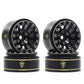 Treal 1.0 Beadlock Wheels 12 Spokes Classic Rims (4P) For Scx24 Ax24 Fcx24 Trx4M 1/24 1/18 Crawler Car-Type I(Black)