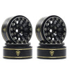Treal 1.0 Beadlock Wheels 12 Spokes Classic Rims (4P) For Scx24 Ax24 Fcx24 Trx4M 1/24 1/18 Crawler Car-Type I(Black)